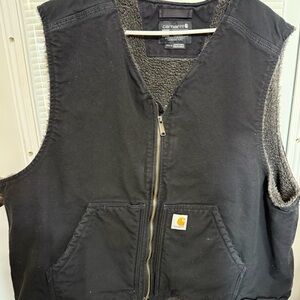 Carhartt Charcoal Fleece-Lined Vest
